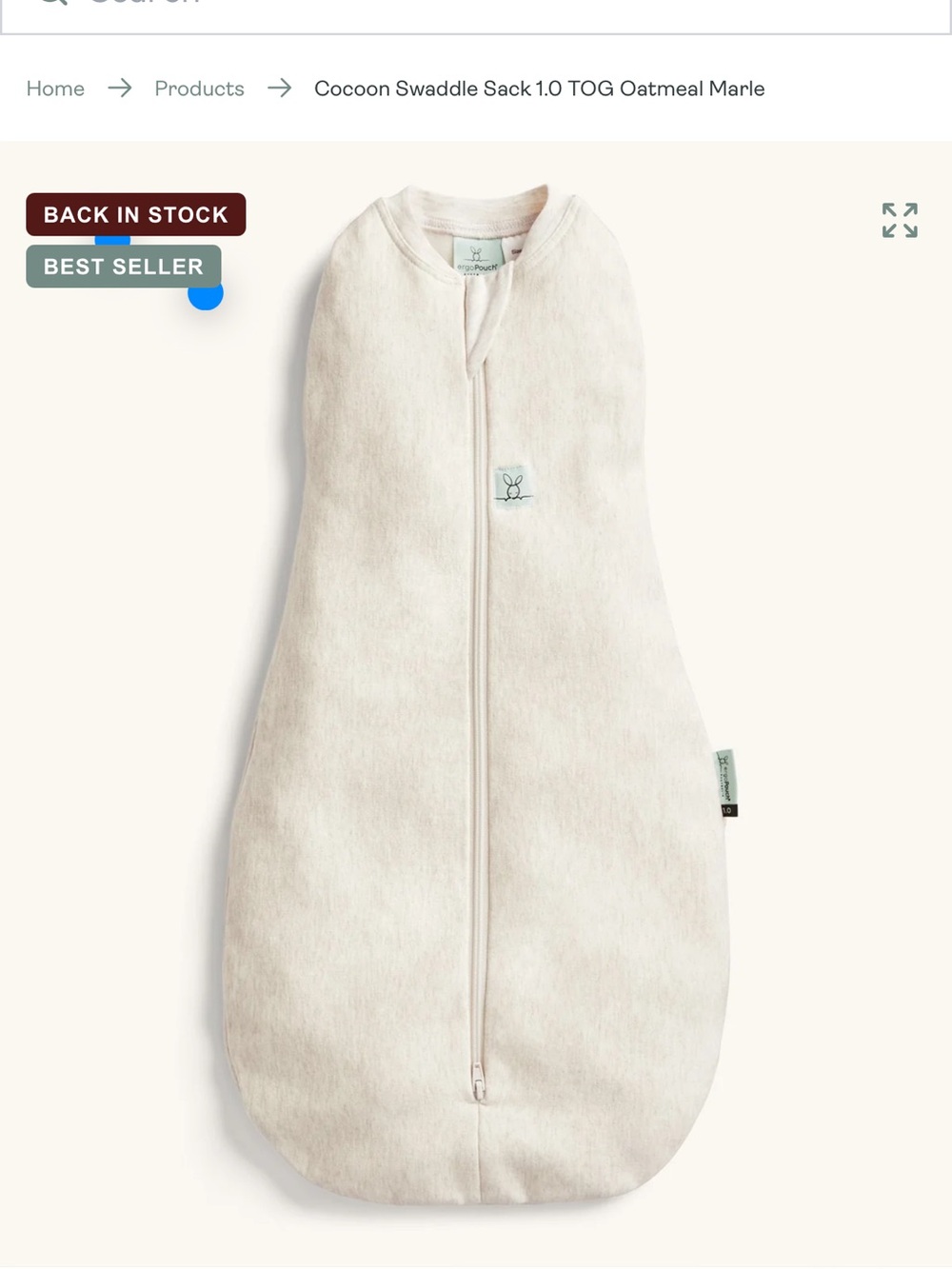 ErgoPouch Australia Cocoon Swaddle Sack TOG 1.0